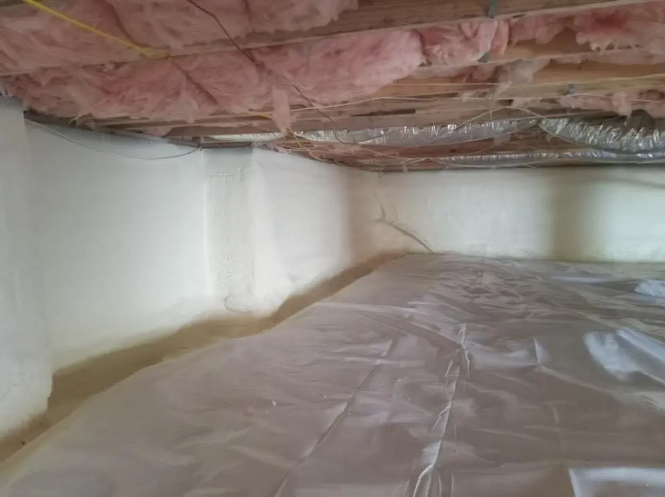 Crawl space encapsulation with closed-cell spray foam for Attic Insulation in Asbury Lake