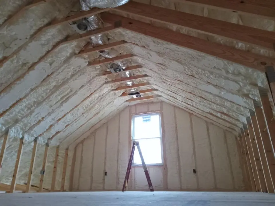 Spray foam roofing application for Crawl Space Insulation project in Asbury Lake